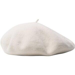 Women Men Wool French Beret Solid Color Warm Beanie Hat Artist Painter